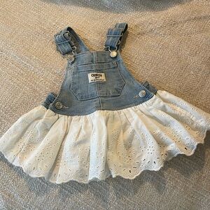OshKosh B'gosh Denim and White Eyelet Skirtall -6 mos